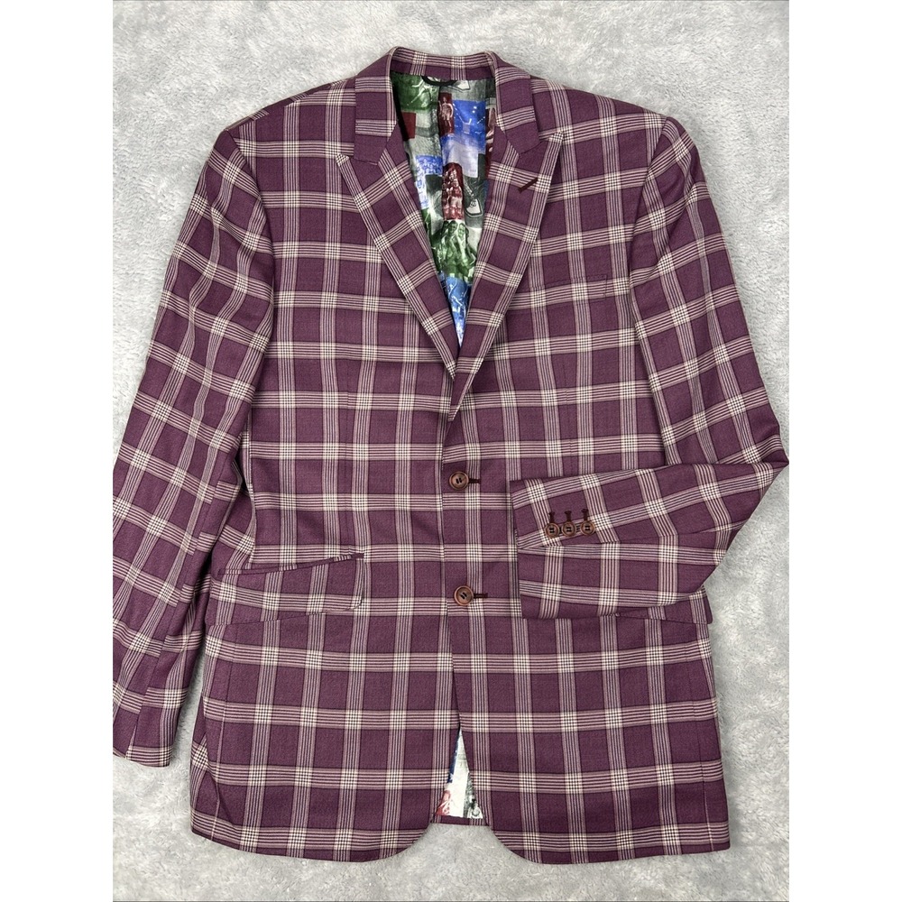 Raphael Wardrobe Design Sport Coat Tailored for Manny‎ Machado Glen Plaid 40R